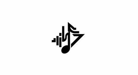 Modern Music Note Sound Wave Logo Design for Audio and Digital Media