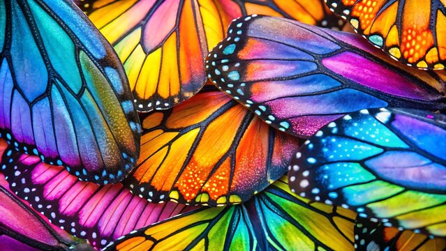 Colorful Butterfly Wings Macro Detail