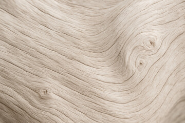 Closeup of smooth bleached driftwood texture in cloud dancer off-white color, natural coastal aesthetic background 