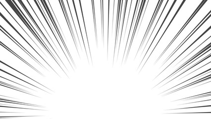 黒の下方の集中線のベクターの効果線