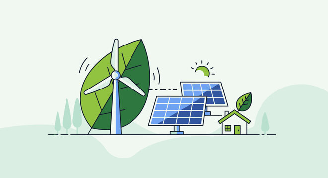 Set of 3 eco friendly icons vector, renewable energy, sustainable, green