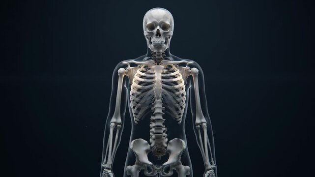Human Skeleton Anatomy 3D Render Animation.