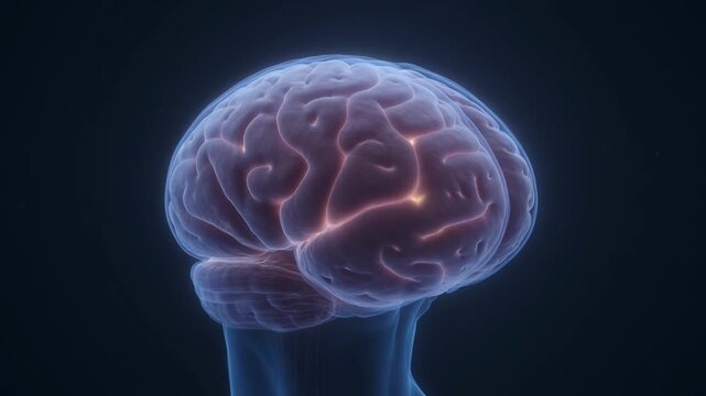 Human Brain Anatomy 3D Rotation Visualization.