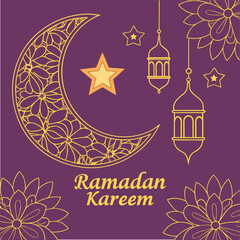 Vector illustration of a mosque at night featuring city architecture with domes and towers in a vintage silhouette design