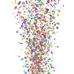 Obraz premium A colorful confetti explosion on transparent background