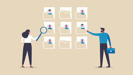 Team members are reviewed by recruiters using a digital interface