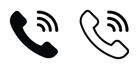 Fototapeta premium Phone icon vector. Call sign. Phone silhouette. Smartphone ringing vector