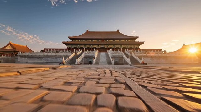 Ultra HD Grand Entrance to the Hall of Supreme Harmony Featuring Traditional Chinese Design Video