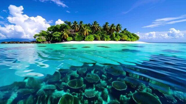 Tropische Insel mit Korallenriff