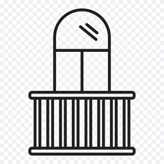 Vector balcony icon in outline style. Creative design elements for construction.