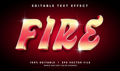 fire 3d vector text effect with modern style