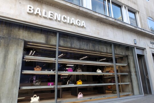 The Balenciaga store can be found at 24-25 New Bond Street in London. Balenciaga is a luxury fashion house from Spain, presently based in Paris.