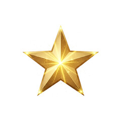 Obraz premium A shiny gold star on a transparent background with a black surrounding area