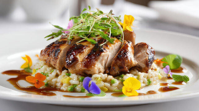 guinea fowl supreme with truffle risotto