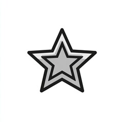 Fototapeta premium Graphic of a five-pointed star icon with two layers and a dark outline
