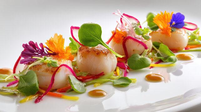 transparent japanese hotate scallop carpaccio dish