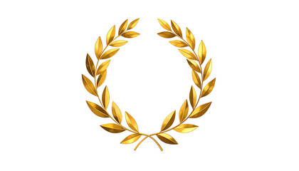 Golden, detailed laurel wreath, leaves intricately arranged on a black background