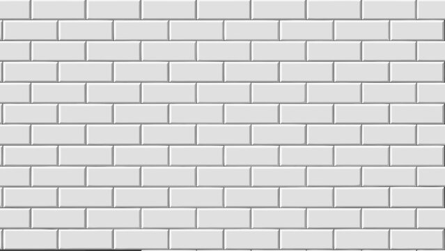 Seamless white subway tile wall background with light grout lines