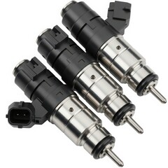 Set of four different types of mechanical components with various connectors and shafts.