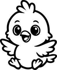 cute chicken character farm animal
