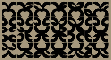 Fototapeta premium Abstract Geometric Pattern Black and Beige.