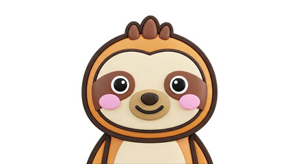Fototapeta premium Cute 3D Cartoon Sloth Character