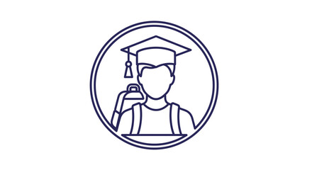 Fototapeta premium Graduate Student Education Icon Illustration.