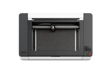 Obraz premium Modern laser cutter machine with digital display and control buttons on a dark background