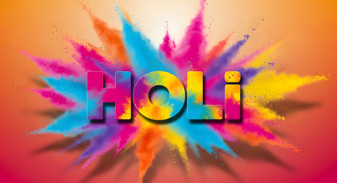 Vibrant holi celebration logo with colorful explosion background