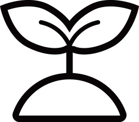 土から生えた双葉のアイコン
