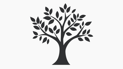 Obraz premium Stylized black tree silhouette on white background illustration for design