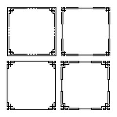 Squares frames border set with geometric decorative