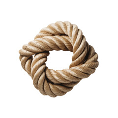 Large Nautical Rope Knot Decorative Piece in Natural Hemp, Isolated on Transparent Background for Interior Design Inspiration