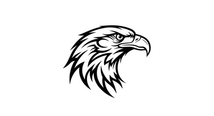 Obraz premium Eagle head silhouette symbolic representation of strength and freedom