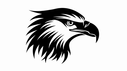 Obraz premium Bold eagle head silhouette illustration concept for strength and freedom