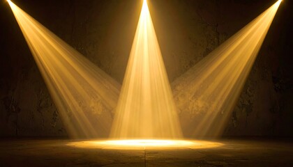 Bright Stage Lights Shining Downwards.