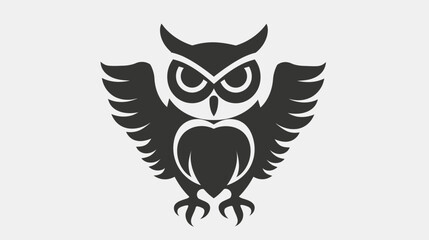 Obraz premium Stylized owl illustration graphic design of a bird with spread wings