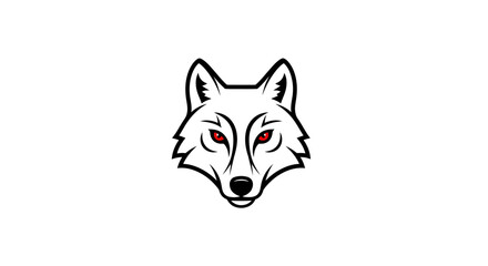 Obraz premium Stylized wolf head illustration against white background for design elements