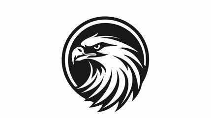 Obraz premium Eagle head silhouette inside circle graphic design symbol vector