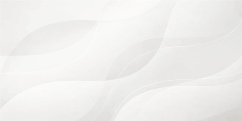 Abstract white background featuring smooth 3d wave patterns and soft gray silk lines for a clean textile texture design