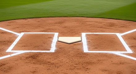 Baseball home plate on field