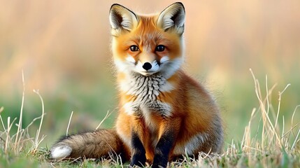 Fototapeta premium Stunning Portrait of a Majestic Red Fox in Its Natural Habitat, Capturing Intense Gaze and Beauty