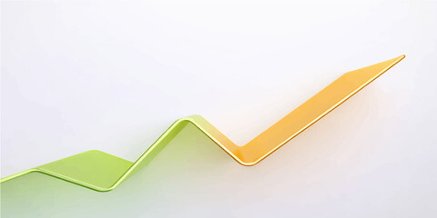 Abstract background with 3d green checkmark and red arrow icons as business web symbols for choice and success illustration