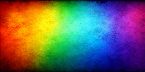 Artistic abstract rainbow watercolor background featuring a bright colorful grunge paint texture and vintage seamless paper pattern design for a vibrant decorative backdrop wallpaper