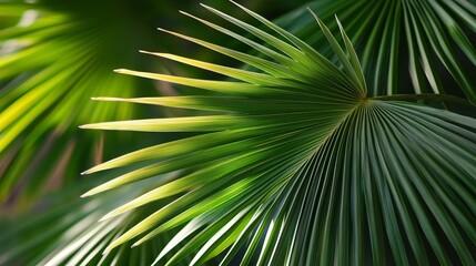 Obraz premium Intricate Patterns of Palm Leaves Showcasing Nature s Details and Tropical Greenery Elegance