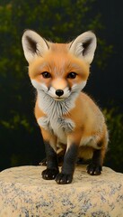 Fototapeta premium Charming Red Fox in Natural Habitat, Captivating Wildlife Photography of a Curious Young Animal