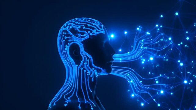Futuristic Artificial Intelligence Concept with Brain Circuitry and Glowing Neural Connections