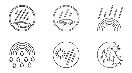 Illustration of Weather forecast icons rain sun