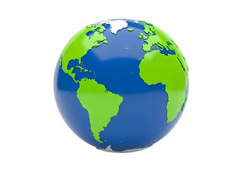 Obraz premium A blue and green globe on a white background isolated on transparent background