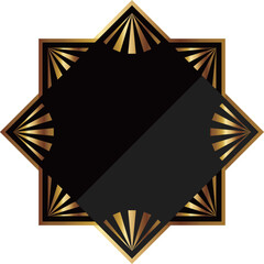 高級感のあるアールデコ風フレーム　ブラック＆ゴールド